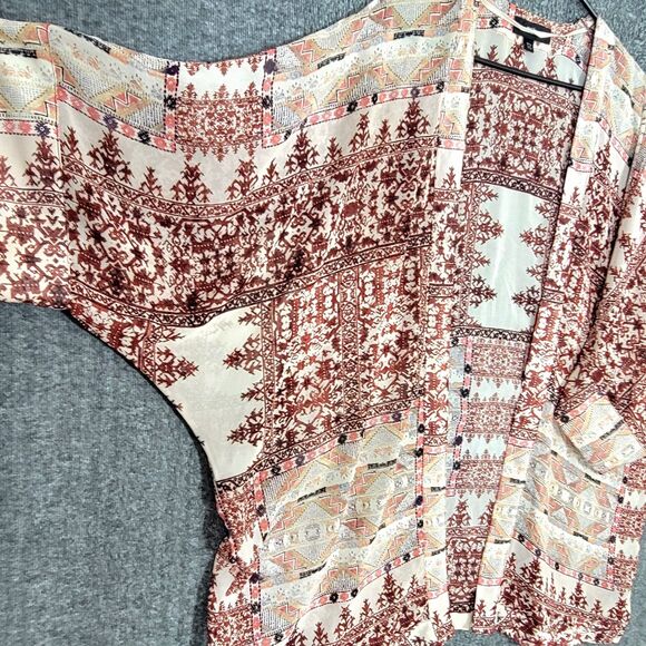 Mossimo Supply Co. Floral Kimono Top - Red and Cream - Picture 3 of 11